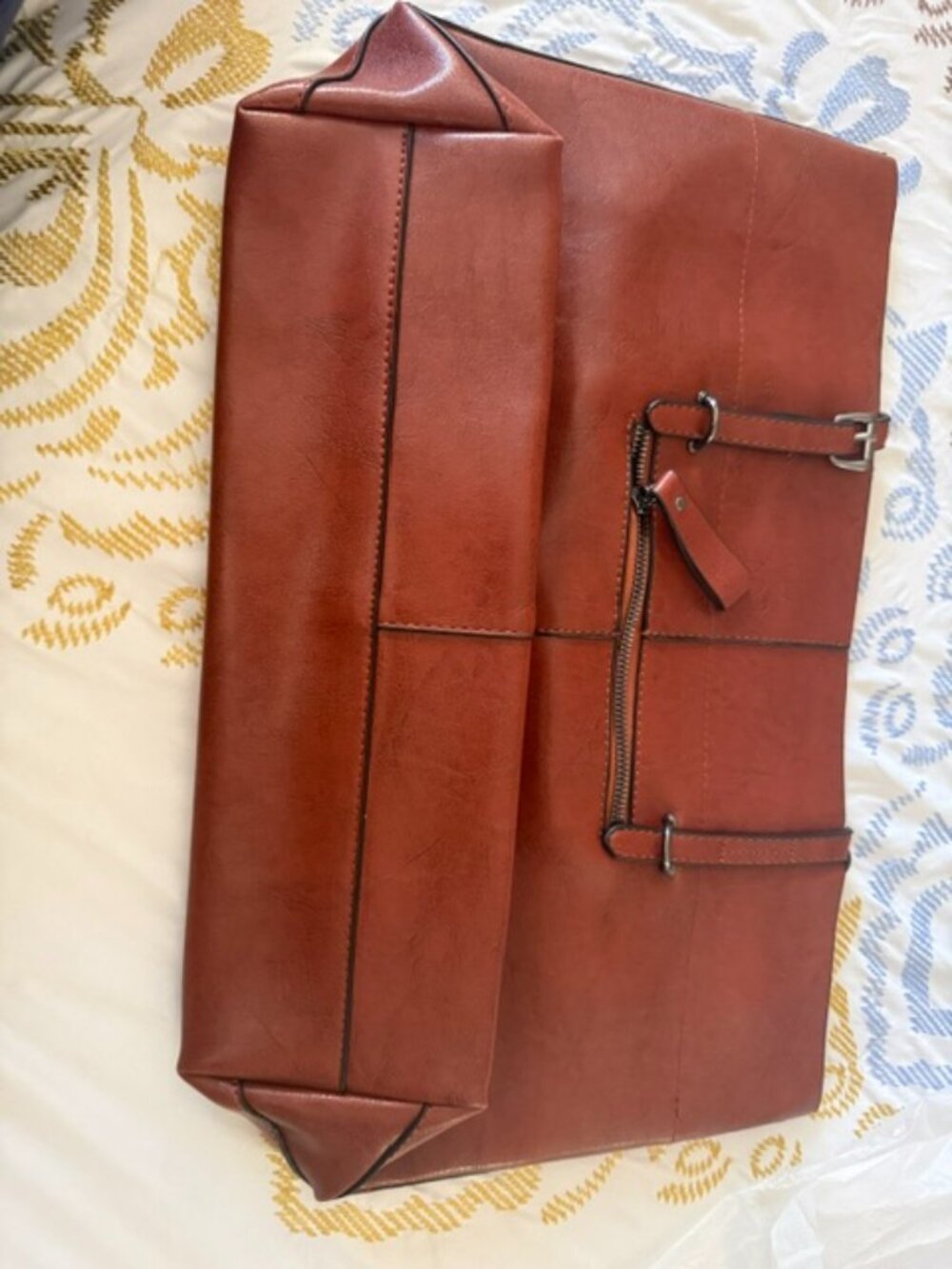 Beautiful caramel brown laptop tote bag